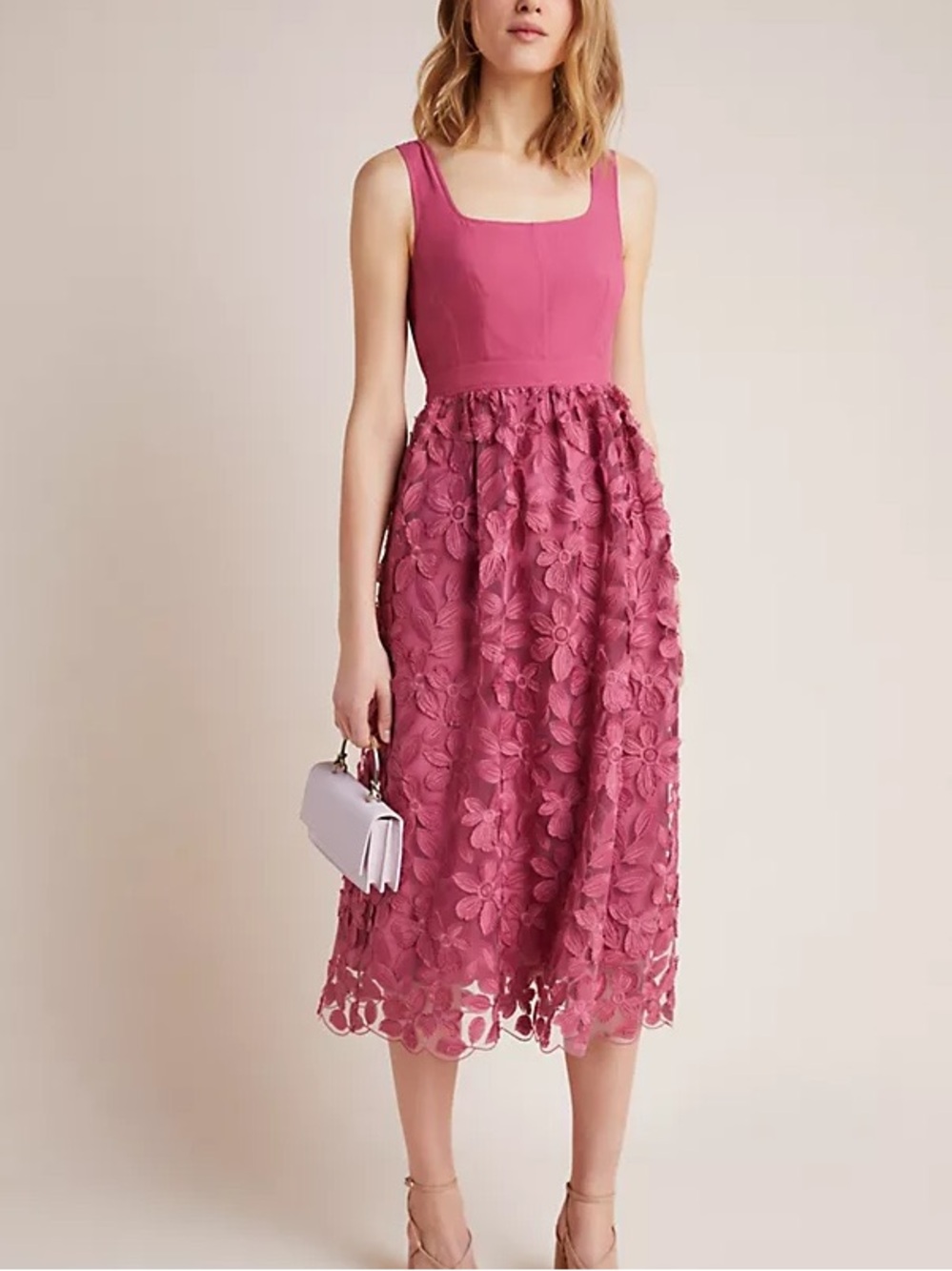 Anthropologie Maeve Virginia Textured Midi Dress